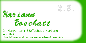 mariann boschatt business card